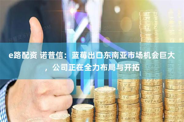 e路配资 诺普信：蓝莓出口东南亚市场机会巨大，公司正在全力布局与开拓